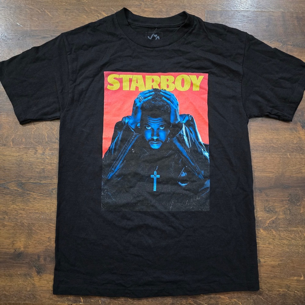 The‎ Weeknd XO Starboy Graphic T-Shirt Mens Medium Black Abel Tesfaye R&B Tee
